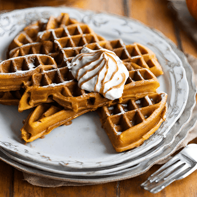 4 ingredient protein pumpkin waffles